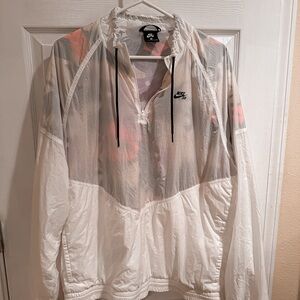 Nike, size L, half-zip pull over windbreaker skate jacket.